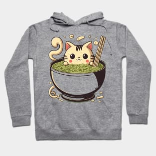 Send Noodles Ramen Eating Food Lover Kawaii Cat Ramen Hoodie